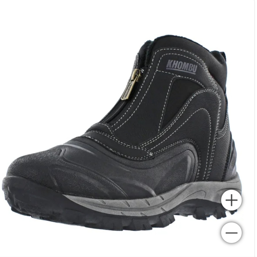 Khombu Men's Mason Run Waterproof Zip-up Hiker Boots Black New